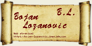 Bojan Lozanović vizit kartica